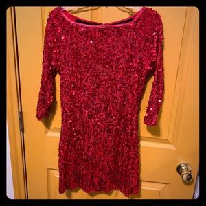 Red sequin dance costume